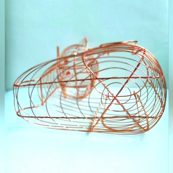 Cooper Wire Shaped Cat Basket with Handles NWOT Tag - Picture 5 of 6